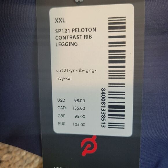Peloton Women’s Blue Athletic Contrast Rib Leggings Size XXL - Picture 3 of 5